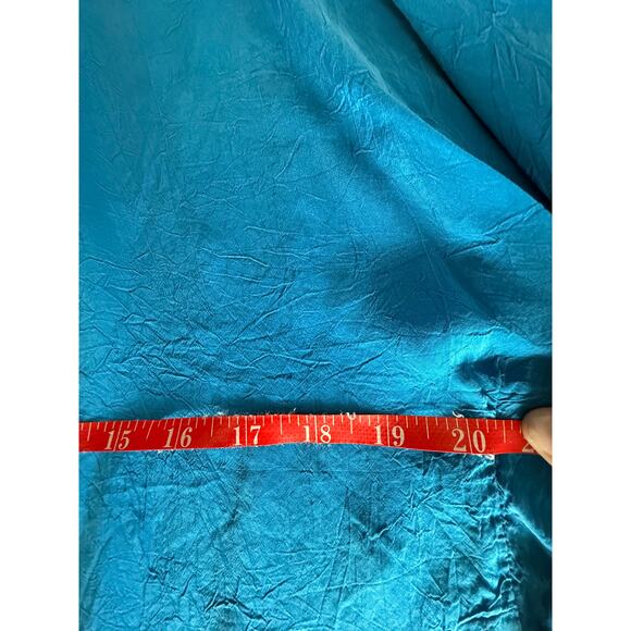 Barbara Lesser Women's Flowy Cupra Rayon Blouse Cover Up Neon Blue Size Medium - Picture 5 of 8